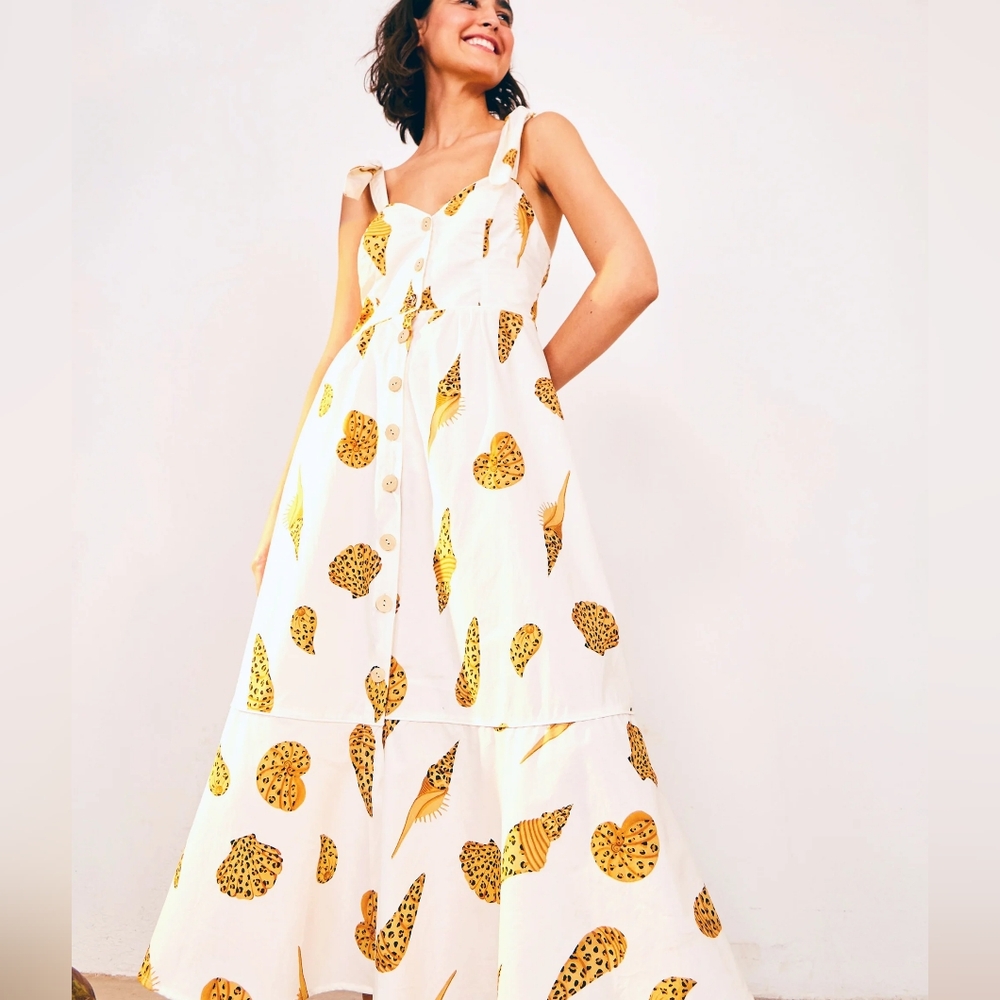 FARM Rio White Dress with leopard Print